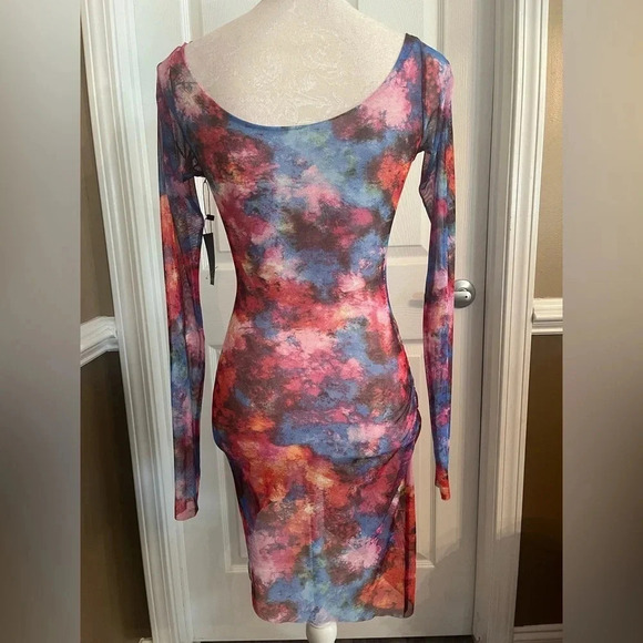 NWT Melissa Simone Yanis Mini Mesh Dress in Multi / Size M - Picture 6 of 16